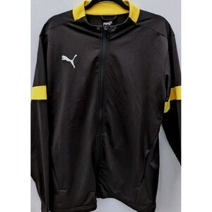Puma Jacket Men's Size L FTBLPLAY Football Soccer Black and Yellow Good Cond